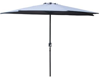 CONCEPT USINE | Demi Parasol de Balcon 270 cm | CATANE Gris | Design Tendance | Structure Aluminium Recouverte de Peinture Epoxy | Toile Polyester 160g/m2 | Idéal pour Jardin Balcon ou Terrasse