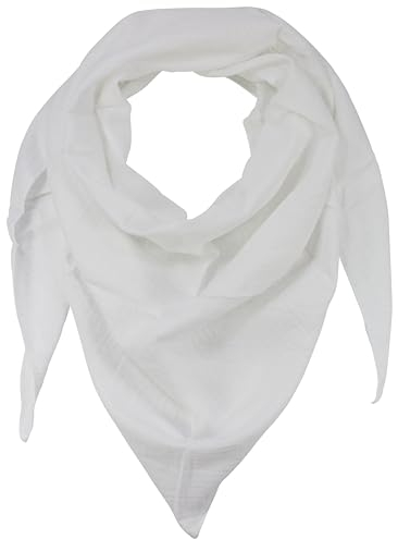 fashionchimp BASIC-Dreieckstuch in Uni-Farben aus 100% Baumwolle, Dreieck Musselin-Schal, leichtes Tuch für Damen und Herren (Weiß)