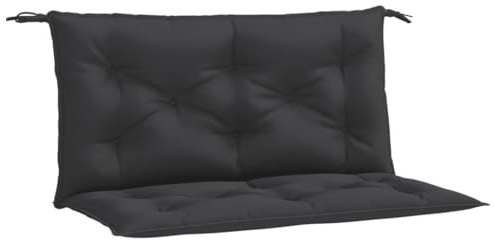 vidaXL Lot de 2 Coussins de Banc de Jardin, Revêtement de Banc avec Jeux de Cordes, Coussin d'Extérieur Imperméable, Noir 100x50x7 cm Tissu Oxford
