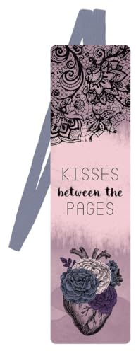 moses. libri_x Lesezeichen mit Band Kisses I Bookmark I Seitenmarker I Buchmarkierung I Geschenkidee für Buchliebhaber