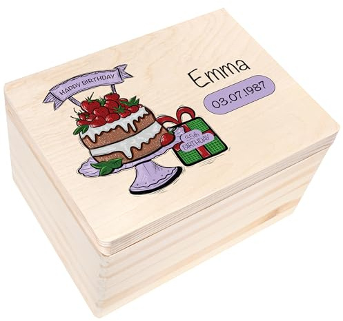 Creative Deco Personalisiert Geburtstag Geschenke für Frauen, Männer Kinder | Erinnerungsbox Holzkiste | Mehrere Motiv für Geburtstag | Individuelles Geschenk | Geschenkkiste Geschenkbox