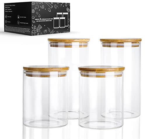 LIBWYS Vorratsgläser mit Deckel Eckig Vorratsdose Glas (4pcs)
