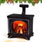 Kleine gemütliche Kaminlaterne,Puppenhaus-LED-Kamin,DIY-Wohnzimmerkamin,Miniaturkamin,Puppenhaus LED Kamin Miniatur, Puppenhaus-Zubehör-Set mit Karren