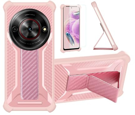 Aroepurt Custodia Comaptibile per ZTE Blade A75 5G Z2357N Cover Custodia Case Ibrida [con Protezione dello Schermo in Vetro temperato] [Supporto Magnetico Pieghevole] Rose