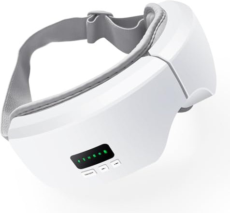 Fitdays Masque Oculaire Intelligent avec Chaleur & Bluetooth | Appareil de Massage des Yeux pour Fatigue/Sécheresse | 3 Modes Réglables & Portable | Cadeau Femme/Maman (Anniversaire/Noël) |