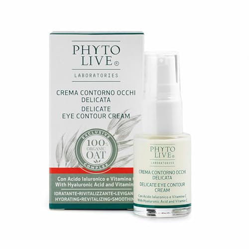 Phyto Live Laboratories Zarte Augenkonturcreme mit Hyaluronsäure und Vitamin C – Verjüngende Augencreme für hydratisierte, strahlende Augen – Größe 15 ml