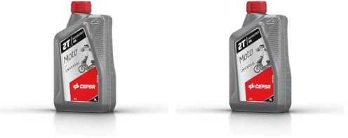 Cepsa Universal 1L Lubricante para Todo Tipo de Motos de 2T (Paquete de 2)