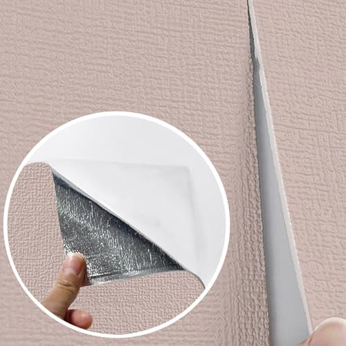 Trafagala 3mm Thicken Plain Pink Wallpaper 3D Wall Panels Self Adhesive Embossed Peel and Stick Textured Wallpaper Waterproof Pe Foam for Kitchen Living Room Kids Bedroom Ceilings Bathroom