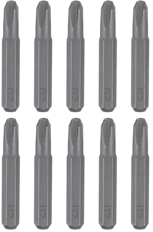 QUARKZMAN 10 Stück PH2 Phillips Schraubendreher Bit Set, Bitsatz 4mm Sechskantschaft 28mm/1,1 Zoll Länge Magnetisch Kreuzkopf Hex Bits S2 Stahl Werkzeugset Elektroschrauber Akkuschrauber