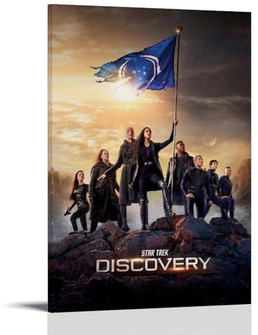 NLiangJi Retro Film Poster Star Trek Discovery Leinwanddruck Wohnkultur 20x30cm Rahmenstil