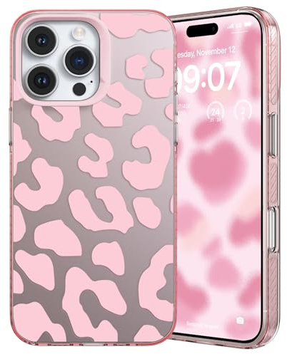 ZCDAYE Case for iPhone 16 Pro Cute Printed Phone Case, Pink Leopard | TPU Shockproof Protective Case, Pretty Aethetic Prints Patterns Cases for Women Girls, Girly Comfy Shell Phone Cover
