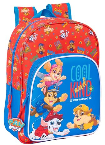 Paw Patrol Cool Schulrucksack für Kinder, Kinderrucksack, anpassbar an Kinderwagen, ideal für Kinder im Schulalter, bequem und vielseitig, Qualität und Widerstandsfähigkeit, 26 x 11 x 34 cm, Rot