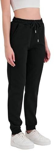 COMEOR Jogginghose Damen Baumwolle – Sporthose Frauen Trainingshose,Yogahose, Freizeithose Lang, Bequeme Laufhose mit Elastischem Rippbündchen, Jogging Sweatpants