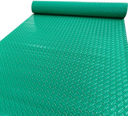 Rouleau de Tapis de Sol en Caoutchouc antidérapant et imperméable pour Garage, Van, établi, Atelier, Salle de Sport,Vert,1.5x1m
