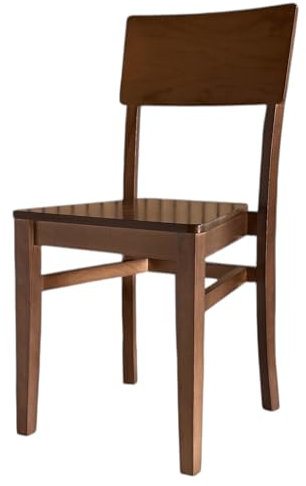 Silla de Comedor Apilable de Madera de Haya, Color Nogal, 42x41x88 cm, Juego de 2 Sillas, Respaldo Curvado
