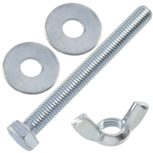 AERZETIX - Kit ensemble de 5 écrous papillons à oreilles M12 + 10 rondelles plates larges pour vis M12 + 5 boulons M12x110 mm à tête hexagonale - en acier