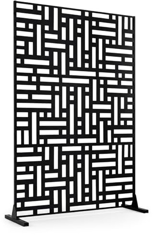 COSTWAY Pannello Divisorio Esterno Metallo Resistente alle Intemperie (Geometrico)
