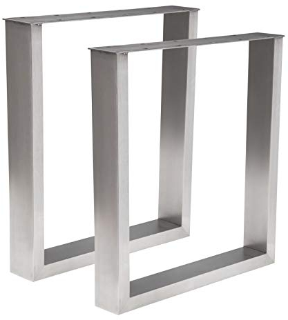 Holzwerk 1 Paar Design Tischgestell Edelstahl TUG 303 Tischuntergestell Tischkufe Kufengestell (700 x 700mm)