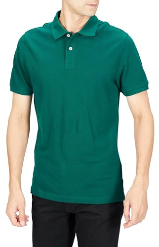 Amazon Essentials Men's Slim-Fit Cotton Pique Polo Shirt, Khaki Green, L
