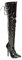 Gizelle Stivale sopra Il Ginocchio con Lacci, Donna, Black Patent, 41.5 EU