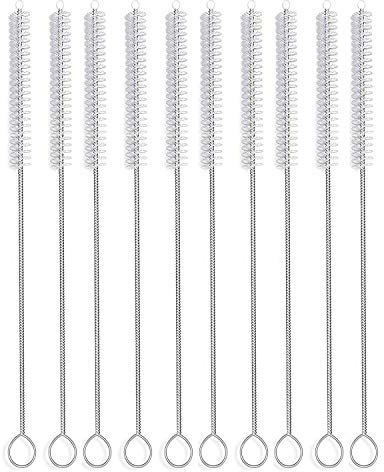 Long Straw Brush, Nylon Pipe Tube Cleaner 12-ihch X 2/5-inch set of 10 (12in)