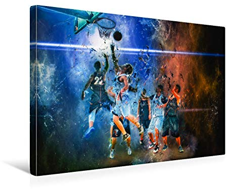 Premium Textil-Leinwand 45 x 30 cm Quer-Format Basketball extrem, Leinwanddruck von Peter Roder