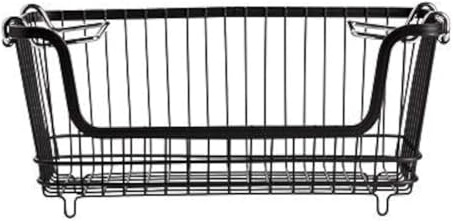 Lakeland Mtt Black Multi-Purpose Stackable Wire Storage Basket With Carry Handles