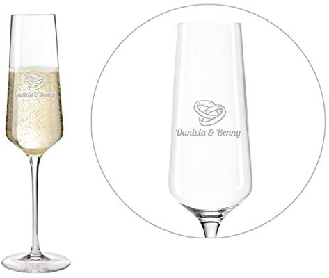Sektglas mit individueller persönlicher Gravur (Motiv + Text) | Champagnerglas (einzeln)