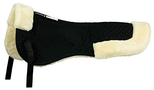 NETPROSHOP Ausgleichspad Gel Sattelpad Kunstfell Schwarz Anti-Rutsch Stoßdämpfend Pony Full, Groesse:Full, Farbe:Schwarz