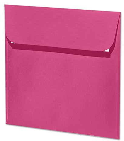ARTOZ 25x quadratische Briefumschläge fuchsia (Pink) 100 g/m² - 16 x 16 cm - Kuvert ohne Fenster - Umschläge mit Haftklebung