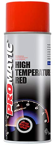 High Temperature Spray Paint, Black, White, Silver and Clear 800°c, Red 300°c, Monstercolors 400ml can Size (Red)