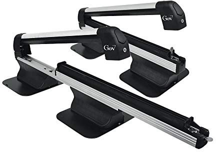 GEV Portasci Magnetico Antifurto Scorrevole in Alluminio – 4 Paia di Sci (Max 28 kg) o 2 Snowboard e 1 Paio di Sci (Max 21 kg), Lunghezza Interna 63 cm, Omologato TÜV