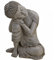 HDmirrorR Buddha-Figur meditierend sitzend, 20 cm hoch, Farbe weiß grau, Deko-Artikel für Wohnung & Haus, Buddha-Skulptur, Zen Garden, Wohnaccessoire, schöne Thai Statue
