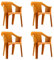 garbar Cool Set 4 Silla con Brazos Exterior | jardín, terraza, balcón, Picnic, Camping, Catering, Eventos, reuniones | diseño, Ligero, apilable | Naranja