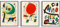 Impressions sur Toile Affiches et Peintures Miro Classique Style Abstrait Moderne Mur Art Picures pour Salon Décor À La Maison 40x60 cm x 3 sans Cadre