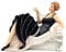 Comfy Hour Glamour Elegance Figur im viktorianischen Stil, Damenkollektion, Camille Lady liegend auf dem Sofa, Kunstharz, 22,9 cm Höhe