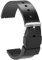 ULLCHRO Unisex Kautschuk Armband mit Edelstahl Silber Faltschließe 20mm Schwarz