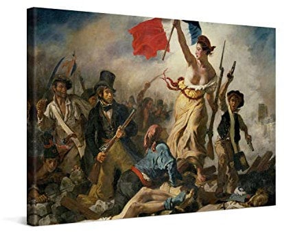 PICANOVA – Eugène Delacroix – Liberty Leading The People 120x80cm – Bild auf Leinwand – Premium Kunstdruck Auf 2cm Holz-Keilrahmen Für Schlaf- Und Wohnzimmer – Klassische Kunst