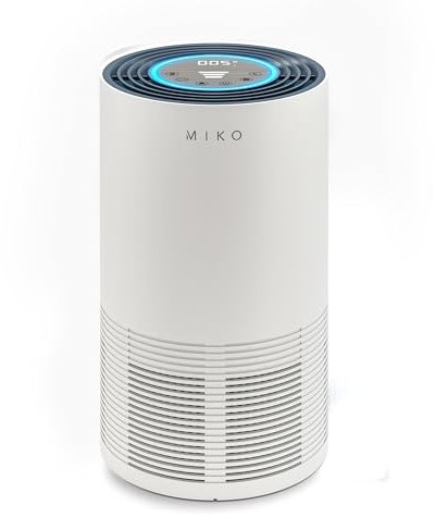 MIKO Purificador de aire para hogar de 1450 pies cuadrados, H13 True HEPA con sensor PM2.5, función automática. 4 velocidades de ventilador: Elimina hasta el 99,97% de las partículas del hogar.