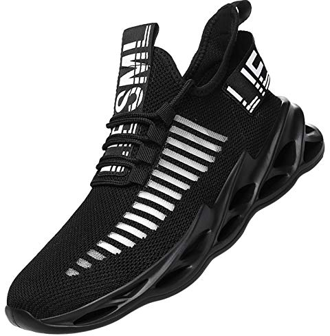 AARDIMI Herren Laufschuhe Fitness straßenlaufschuhe Sneaker Sportschuhe atmungsaktiv Anti-Rutsche Gym Fitness Schuhe (schwarz-4007, Numeric_43)
