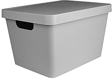 Storganize Storage Container With Lid Smart Home Organising Solution 17L Grey Box Basket Tidy