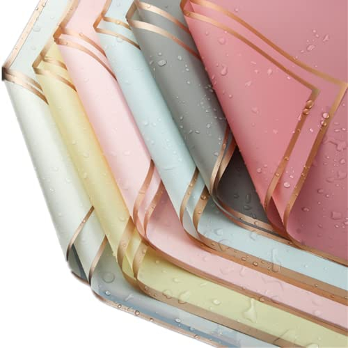 24 farbige Blumen-Geschenkpapier, wasserdichtes Blumenstrauß-Geschenkpapier für Bastelarbeiten, Blumenladen, Blumenstrauß-Verpackung