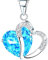 Kette Damen 925 Sterling Silber Zirkonia mit Lebhaft Herz Halskette (Stil 9)