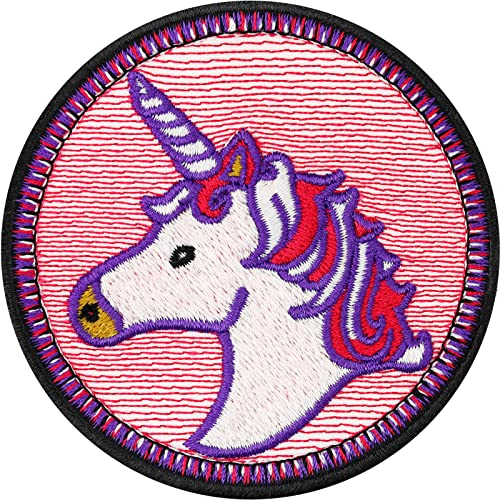 Unicorn Patch Embroidered Pink Unicorn Badge for Kids | Girly Unicorn Sticker Iron-on/sew-on |Wildly Popular Cute Patches for Jackets, Jeans, Backpacks, Hats, Shirts - 70X70 mm