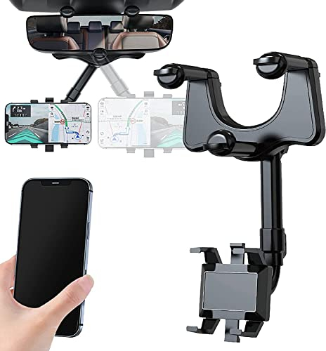 HIMS Auto RüCkspiegel Handyhalterung,360 Grad Drehbarer Autotelefonhalter,Universelle Auto-Rückspiegel-Handyhalter,Einstellbarer Auto Handy Halterungen für alle Mobiltelefone