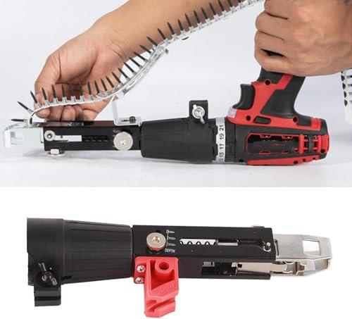 Nimomo Kettennagelpistolen Adapter, Magazinschrauber Aufsatz Für Bohrmaschinen, Schraubenbohrkettenadapter Automatische Bohrmaschinen-Schraubenanzugsausrüstung Für Elektrobohrmaschine Nagelpistole