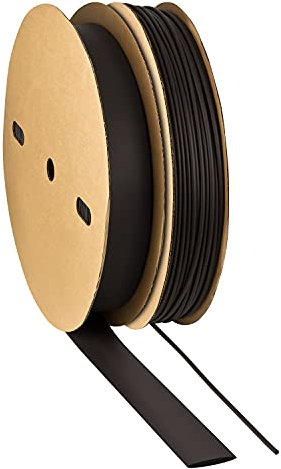 ISOLATECH tubo termorestringente al metro nero senza adesivo Ø 20mm 100 metri 2:1 set poliolefina l'isolamento dei cavi connessioni saldate non etichettato resistente ai raggi UV (Ø20mm 100metri)
