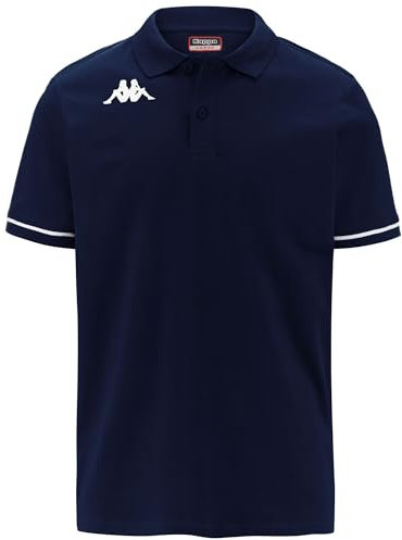 Kappa Camiseta BARLI, Polo für Männer, Azul Marino-Blanco, M