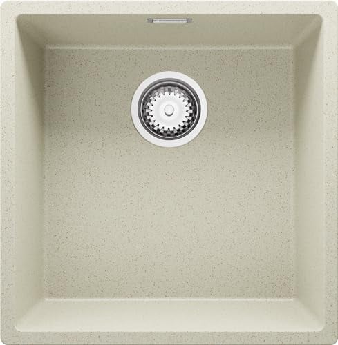 Fregadero bajo Encimera Beige 46x47cm, 1 Seno + Sifón, Granito al mueble 50cm - London de Primagran