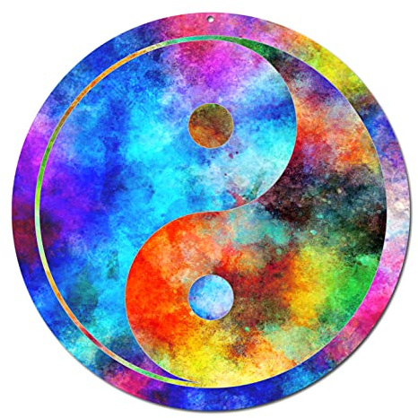 Sonnenfänger Yin und Yang Fensterbild Nr. 19. Ø 15 cm · Symbol Gegensätze · Geschenk Weihnachten Geburtstag Liebesgeschenk Dankeschön · Aufhänger Sonnenbild Suncatcher Dekoration Fenster